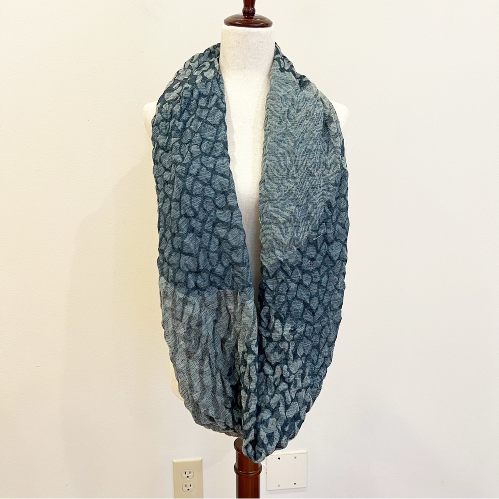 Collection Eighteen Scarf Womens Blue Gray Infinity Neutral Woven Bohemian Chic